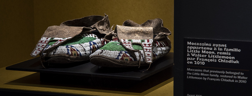 Paire de mocassins ayant appartenu à la famille Little Moon